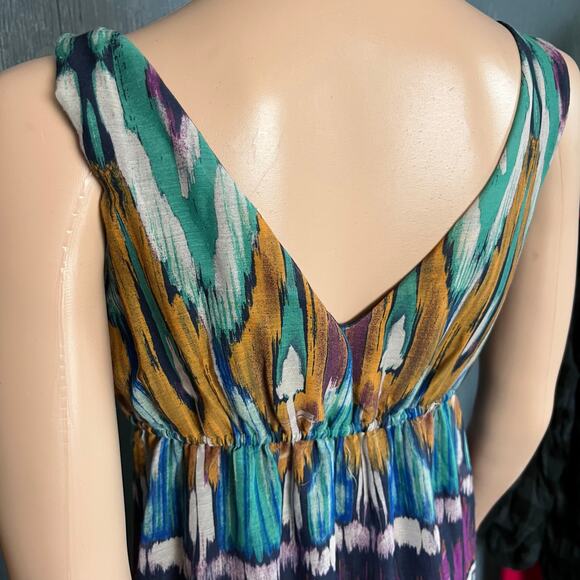 Tiered Sleeveless Prairy Dress EST Sz. XS Baby Doll Crochet Trim Boho Peasant - Picture 4 of 5